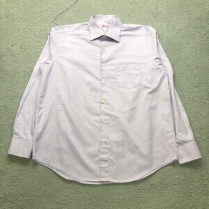 Brioni Purple Button Up Dress Shirt Mens XL 17 3/4 Long Sleeve Purple